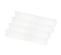 PATIKIL 8 Pack Shelf Dividers for Closet Organization, 9.9x1.2x2.4 Acrylic Closets Separator Kitchen Cabinet Shelves Under Bed Blocker for Bedroom Kitchen Office, Clear