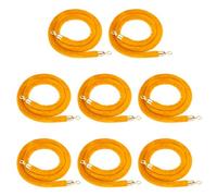 PATIKIL 8 Pack Yellow Velvet Stanchion Rope, 6 Ft Crowd Control Ropes Barrier Hanging Rope with Stainless Steel Gold Plated Hooks for Carpet Events Movie Theaters Opening Activities