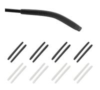 PATIKIL 8 Pairs Eye Glass Replacement Temples, Silicone Anti-Slip Eyeglass End Tips Glasses Retainers Fits 2x2mm for Square Thin Metal Eyeglass Sunglasses Temple, Black/Clear