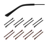 PATIKIL 8 Pairs Eye Glass Replacement Temples, Silicone Anti-Slip Eyeglass End Tips Glasses Retainers Fits 1x2mm for Rectangle Thin Metal Eyeglass Sunglasses Temple, Black/Brown