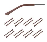PATIKIL 8 Pairs Eye Glass Replacement Temples, Silicone Anti-Slip Eyeglass End Tips Glasses Retainers Fits 1x2mm for Rectangle Thin Metal Eyeglass Sunglasses Temple, Brown