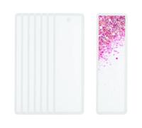 PATIKIL 8 Pcs Bookmark Resin Mould, 3.7"x1.1" Rectangle Bookmark Silicone Moulds for Epoxy Resin Blank Casting Mould for DIY Art Craft Ornament Making Tool, White
