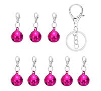 PATIKIL 8 PCS Dog Bell, Mini Cat Bell Small Pet Keychain Bells Cute Bulk Metal Loud Jingle for Dog Collar Charm Pendant Necklace DIY Crafts Christmas Tree Decorations, Rose Red