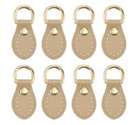 PATIKIL 8 Pcs Purse Strap Mount Hook, Sew on Leather Buckle Bag Side D Ring Clips Replacement Clasp for DIY Shoulder Bag Purse Backpack Craft Hardware Making Supplies, Light Brown