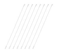 PATIKIL 8 Pcs Safety Cable Lock, 1.5mm x 50cm/1.64ft Stainless Steel Braided Security Wire Rope Chain Lock with Double Loop Electroplated Coated for Luggage Light Picture Frames, Silver