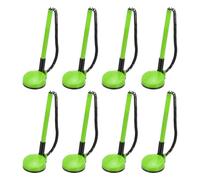 PATIKIL 8 Pcs Secure Pen with Adhesive Chain and Security Pen Holder, Reception Counter Pens Desktop Pen Black Ink Refills for Desk Workplace Office Home Supplies, Round Base, Grass Green