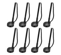 PATIKIL 8 Pcs Secure Pen with Adhesive Chain and Security Pen Holder, Reception Counter Pens Desktop Pen Black Ink Refills for Desk Workplace Office Home Supplies, Round Base, Pure Black