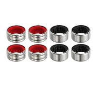 PATIKIL 8 Pcs Wine Bottle Collars, Stainless Steel & Velvet Felt Bottle Drip Ring Anti-Overflow Wine Drip Catcher Accessories for Kitchen Bar Party Beverage, Black/Red (Glossy&Flannel)