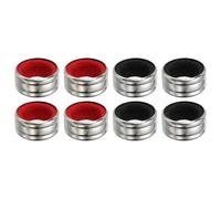 PATIKIL 8 Pcs Wine Bottle Collars, Stainless Steel & Velvet Felt Bottle Drip Ring Anti-Overflow Wine Drip Catcher Accessories for Kitchen Bar Party Beverage, Black/Red (Ordinary&Flannel)