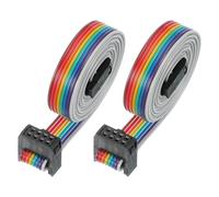 PATIKIL 8 Pins IDC Connector Flat Ribbon Cable 2.54 mm Pitch Length 1000 mm Wide 10 Mm, 2 Pcs Dual Row Data Cable Female to Female for IDE Drive Printer Industrial DIY Electronics