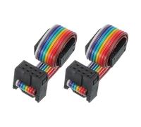 PATIKIL 8 Pins IDC Connector Flat Ribbon Cable 2.54 mm Pitch Length 150 mm Wide 10 Mm, 2 Pcs Dual Row Data Cable Female to Female for IDE Drive Printer Industrial DIY Electronics