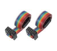PATIKIL 8 Pins IDC Connector Flat Ribbon Cable 2.54 mm Pitch Length 300 mm Wide 10 Mm, 2 Pcs Dual Row Data Cable Female to Female for IDE Drive Printer Industrial DIY Electronics