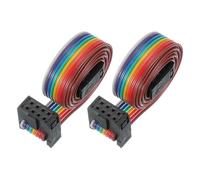 PATIKIL 8 Pins IDC Connector Flat Ribbon Cable 2.54 mm Pitch Length 500 mm Wide 10 Mm, 2 Pcs Dual Row Data Cable Female to Female for IDE Drive Printer Industrial DIY Electronics