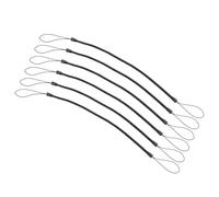 PATIKIL 8" Retractable Spring Coil Strap, 6 Pcs Thin Plastic Spiral Stretchy Key Holder Lanyard Cord for Key ID Passes Tags, Black