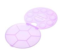 PATIKIL 8 Wells Paint Palette, Plastic Painting Tray Round Pallet Holder with Cover Lid Storage Organizer for Watercolor Gouache Oil Paint Art, Purple
