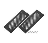 PATIKIL 8 x 3 Inch Door Air Vent Cover, 2 Pcs Aluminum Grille Ventilation Cover Louvered Diamond Hole with Mounting Screws for Cabinet Wardrobe Door, Black