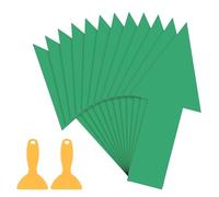 PATIKIL 8" x 4" Arrow Sticker, 12Pcs Removable Waterproof Self Adhesive Floor Stickers Directional Arrow Sign with Shovel for Road Instructions, Green