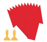 PATIKIL 8" x 4" Arrow Sticker, 12Pcs Removable Waterproof Self Adhesive Floor Stickers Directional Arrow Sign with Shovel for Road Instructions, Red
