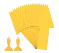 PATIKIL 8" x 4" Arrow Sticker, 20Pcs Removable Waterproof Self Adhesive Floor Stickers Directional Arrow Sign with Shovel for Road Instructions, Yellow