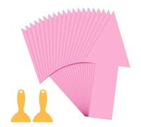 PATIKIL 8" x 4" Arrow Sticker, 20Pcs Removable Waterproof Self Adhesive Floor Stickers Directional Arrow Sign with Shovel for Road Instructions, Pink