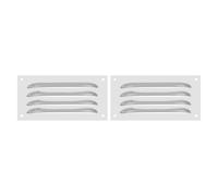 PATIKIL 8 x 4 Inch Stainless Steel Vent Cover, 2 Pack Screen Air Grille Ventilation Cover HVAC Louvered Grill for Home Kitchen Fireplace Bathroom Wall Ceiling, Silver Tone