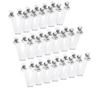 PATIKIL 8 x 6mm Kayak Paddle Snaps, 20 Pack Solid Tent Pole Clips Steel V Shaped Single Pin Push Button Spring Clips Lock Tube Pole Clips for Camping Awning, Silver Tone, 41mm Long