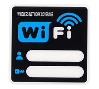 PATIKIL 8" x 8" Wifi Password Sign, 1 Pcs Acrylic WiFi Sign Self Adhesive Writable Free Network Service Notice Board for Guest Room Host Home Office Hotel Restaurant Cafe, Blue