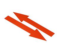 PATIKIL 8"x2" Arrow Sticker, 15 Pack PVC Removable Self Adhesive Waterproof Large Arrow Sign Floor Decal Wall Marking for Road Instructions, Red