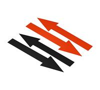 PATIKIL 8"x2" Arrow Sticker, 20 Pack PVC Removable Self Adhesive Waterproof Large Arrow Sign Floor Decal Wall Marking for Road Instructions, Black/Red