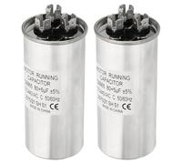 PATIKIL 80/5uF 80+5MFD 370-440V AC Capacitor, 2Pcs CBB65 Motor Start Capacitors Dual Round Run Capacitor for Air Conditioner or Heat Pump Condenser Straight Cool