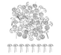 PATIKIL 80 Pcs Brads Paper Fasteners, 12 x 20 mm Metal Round Head Split Pins, Prong Brads for Scrapbooking Leather Craft Decorative DIY Supplies, Silver Tone