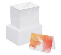 PATIKIL 80 Sets Pure Cotton Watercolor Cards 140lb/300 GSM Postcards Rounded Corners with Envelopes for Art Painting Creative Thank Notes, 4x6 Inch Foldable Size