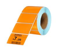 PATIKIL 800 Pcs Thermal Labels, 1.18x2 Inch Thermal Printer Labels Stickers Self Adhesive Tags Rectangle Paper Roll Small for Printer Shipping Label Mailing UPS Barcode Address, Orange