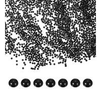 PATIKIL 8000 Pcs Black Half Round Pearls Beads, 2mm ABS Flatback Rhinestones Pearls for Crafting Jewelry Making DIY Nail Art Clothes Wedding Art Decoration