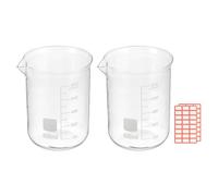 PATIKIL 800ml Glass Beaker, 2 Pack Measuring Glass Beaker Graduated Borosilicate Lab Cups Mug Low Form Heat Safe Transparent with Spout Label for Laboratory Science Kitchen Liquids