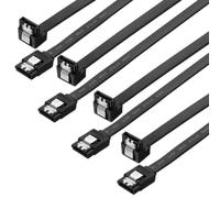 PATIKIL 80cm SATA 3.0 Data Cable, 4 Pack SATA 3.0 6Gbps Left Angled 90 Degree Connector High Speed Data Cable Backwards Compatible with Locking Latch for HDD, SSD, CD Driver, Black