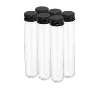 PATIKIL 80ml Plastic Test Tubes with Screw Caps, 6Pcs 156x30mm Tubes for Scientific Party Decoration Candy Bead Storage Bath Salt Lab Use, Black