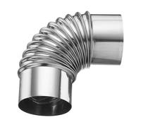 PATIKIL 80mm 90 Degree Stove Pipe, Stainless Steel Tent Elbow Stove Chimney Pipe Flue Extension with Aluminum Foil Tape for Camping Stove Vent Water Heater Smoke Exhaust