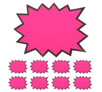PATIKIL 80Pcs Burst Labels, 7 x 5.5 Fluorescent Neon Signs Price Tags Stickers Self-Adhesive Large Sale Sticker for Retail Store Market Business Garage Sale, Rose Red