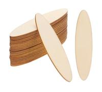 PATIKIL 80x20mm Wood Pieces, 20 Pack Unfinished Oval Wood Shapes Blank Wooden Cutouts Ornaments Natural for Christmas Party Craft Projects