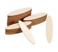 PATIKIL 80x20mm Wood Pieces, 60 Pack Unfinished Oval Wood Shapes Blank Wooden Cutouts Ornaments Natural for Christmas Party Craft Projects