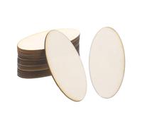 PATIKIL 80x40mm Wood Pieces, 20 Pack Unfinished Oval Wood Shapes Blank Wooden Cutouts Ornaments Natural for Christmas Party Craft Projects