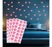 PATIKIL 84 Pcs Glow in The Dark Heart Stickers, Adhesive Glow Heart Sticker Glow in The Dark Wall Decals Luminous Decor for Room Ceiling Decoration Party Birthday, Pink