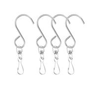 PATIKIL 85mm Swivel Hooks Clips for Wind Spinners, 4Pcs Stainless Steel 360 Degree Windsock Supplies Wind Chime Hanger for Windsock Bird Feeder Party Garden Bells, Silver