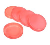 PATIKIL 86mm / 3-1/2" Wide Mouth Plastic Mason Jar Lids, 1Set/10 Pack Canning Jars Caps with Silicone Sealing Ring for Kitchen Storage, Pink