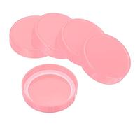 PATIKIL 86mm Wide Mouth Plastic Mason Jar Lids, 1Set/6 Pack Canning Jars Caps with Silicone Sealing Ring for Kitchen Storage, Pink