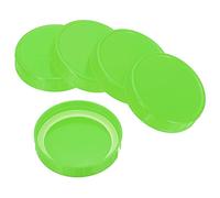 PATIKIL 86mm Wide Mouth Plastic Mason Jar Lids, 1Set/6 Pack Canning Jars Caps with Silicone Sealing Ring for Kitchen Storage, Green