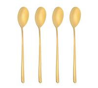 PATIKIL 8inch Teaspoons, 4pcs Long Spoon Coffee Spoon 304 Stainless Steel Long Handle Iced Tea Spoon Tea Spoons for Stirring Cocktail Coffee Bar Set Hot Tea Party, Gold