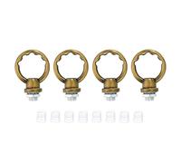 PATIKIL 8kg Load 25mm ID M10 Lamp Female Loop Holder, 4 Set Lifting Eye Nut Hook Ring Shape Structural Support to Chandelier Lighting Fixtures, Bronze