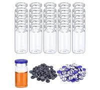 PATIKIL 8ml Glass Vials, 100pcs Glass Vial Small Glass Vials Empty Sample Bottle Mini Clear with Caps Seal Rubber Stopper Injection Port for Lab Injection Plants Essential Oil Transparent